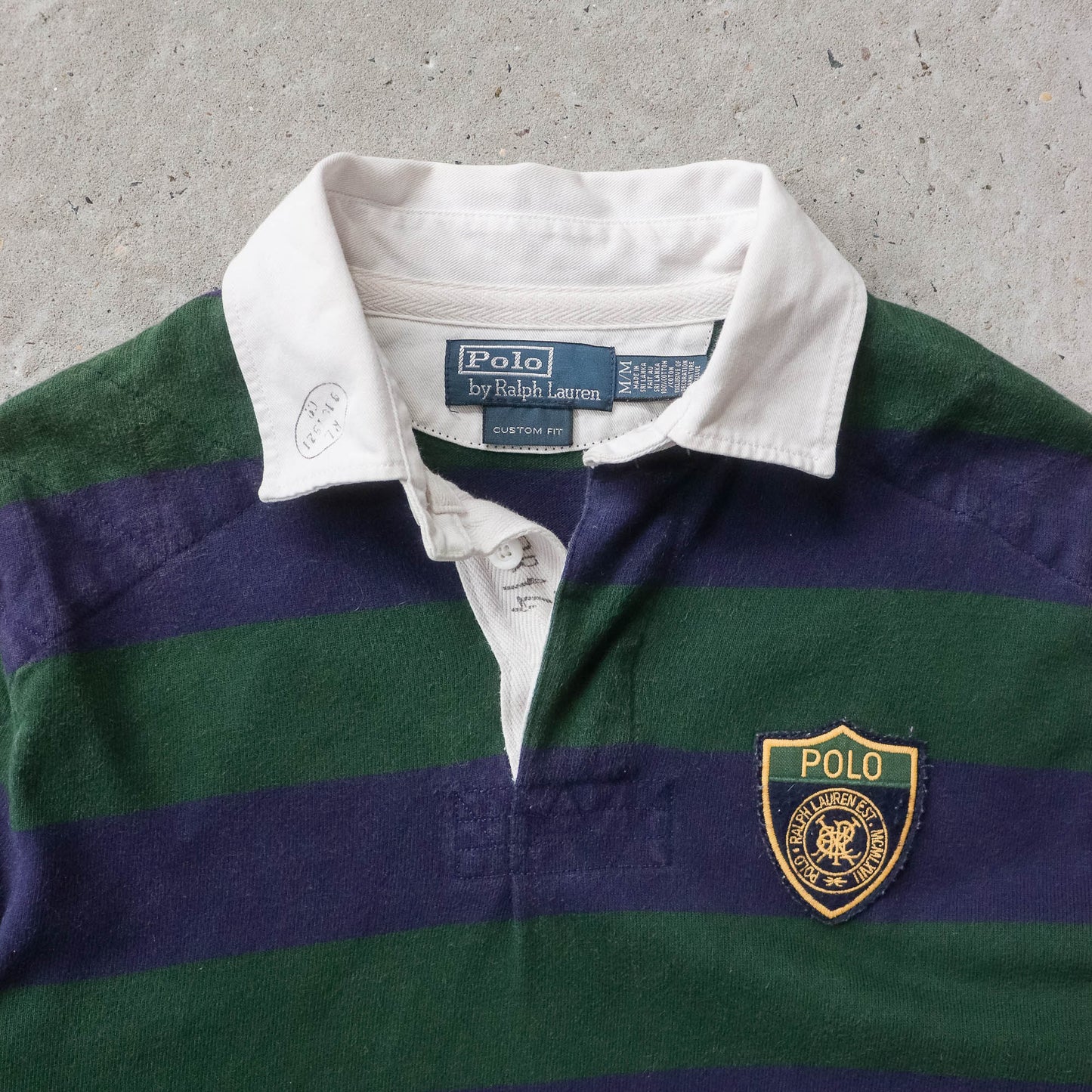 Polo Ralph Lauren Crest Patch Striped Rugby Shirt - M