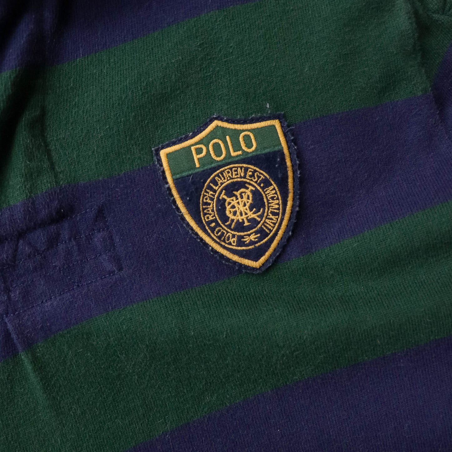 Polo Ralph Lauren Crest Patch Striped Rugby Shirt - M