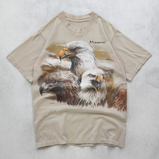 Vintage 90s Bald Eagle Wildlife Tee - M
