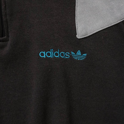 Adidas Trefoil Colourblock 1/4 Zip Sweatshirt - 80s (L)