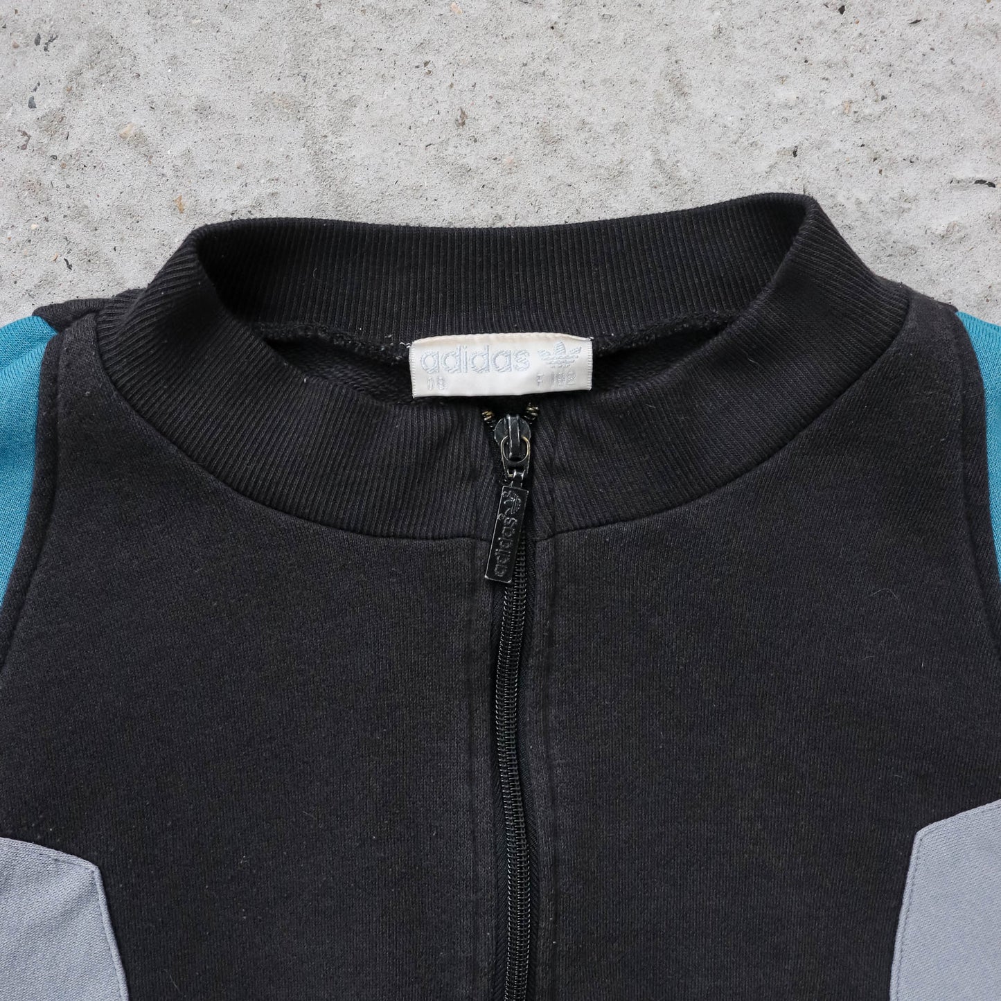 Adidas Trefoil Colourblock 1/4 Zip Sweatshirt - 80s (L)