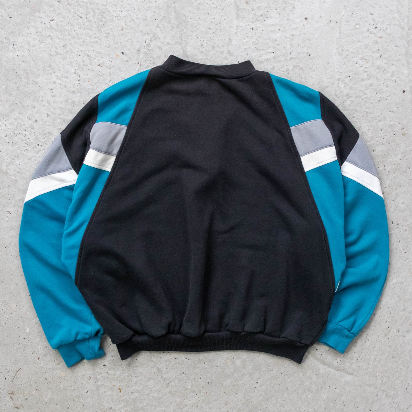 Adidas Trefoil Colourblock 1/4 Zip Sweatshirt - 80s (L)
