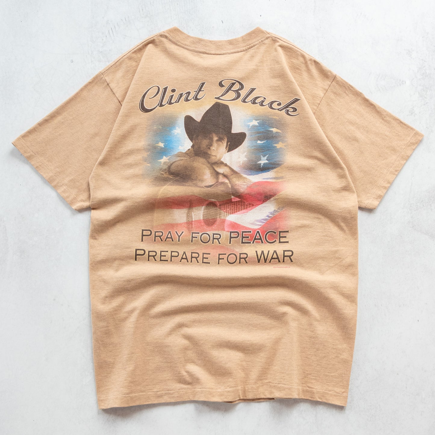 Vintage 2003 Clint Black Pray For Peace, Prepare For War Tee - L