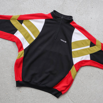 Adidas Trefoil Colourblock 1/4 Zip Sweatshirt - 80s (L)
