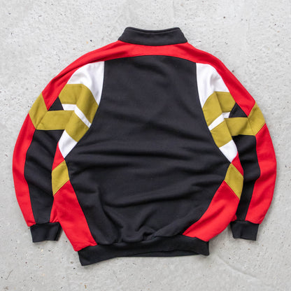 Adidas Trefoil Colourblock 1/4 Zip Sweatshirt - 80s (L)