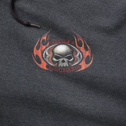 Harley Davidson Flames Zip-Up Hoodie - 90s (XL)
