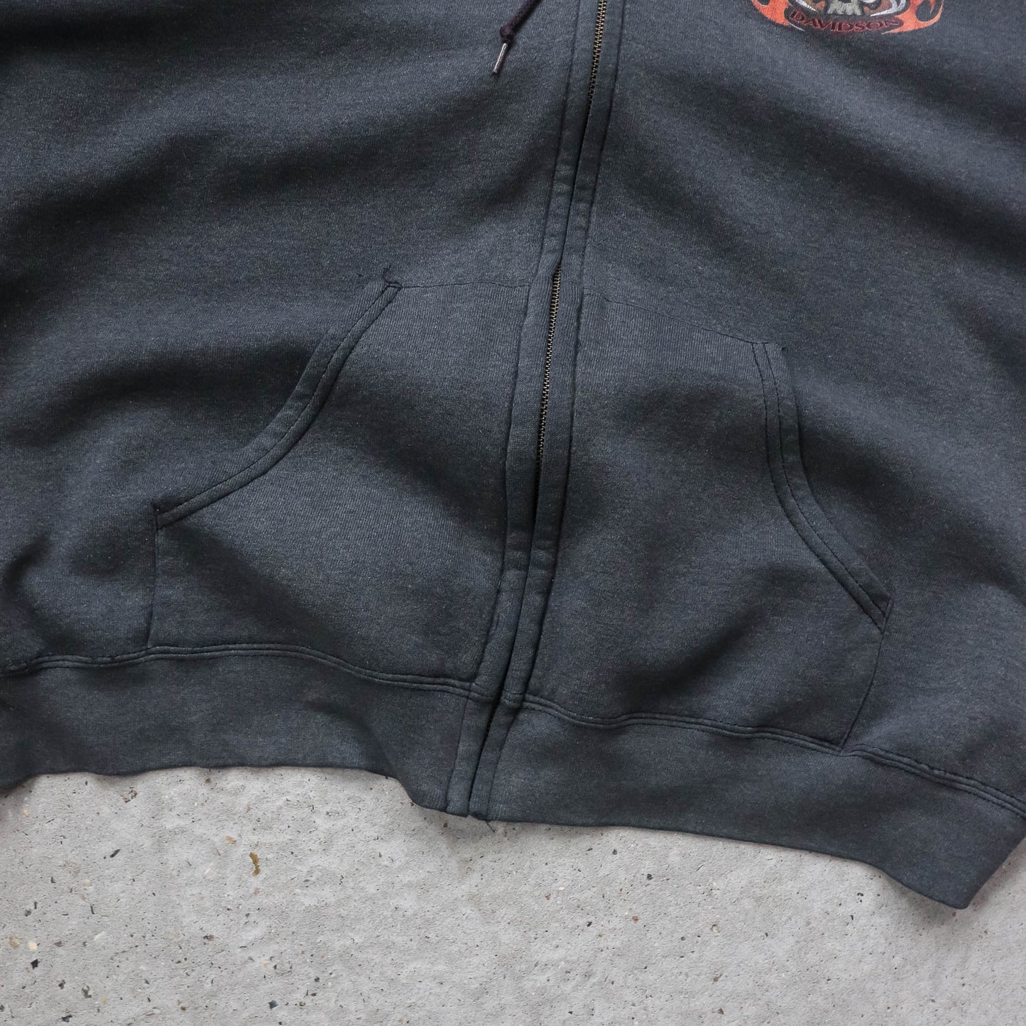 Harley Davidson Flames Zip-Up Hoodie - 90s (XL)