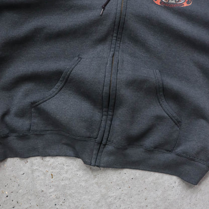 Harley Davidson Flames Zip-Up Hoodie - 90s (XL)