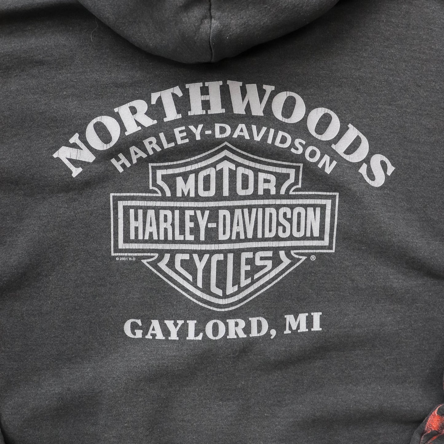 Harley Davidson Flames Zip-Up Hoodie - 90s (XL)