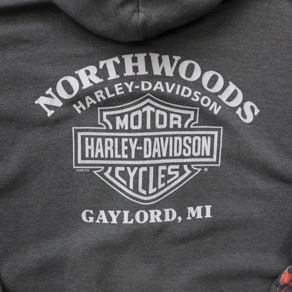 Harley Davidson Flames Zip-Up Hoodie - 90s (XL)