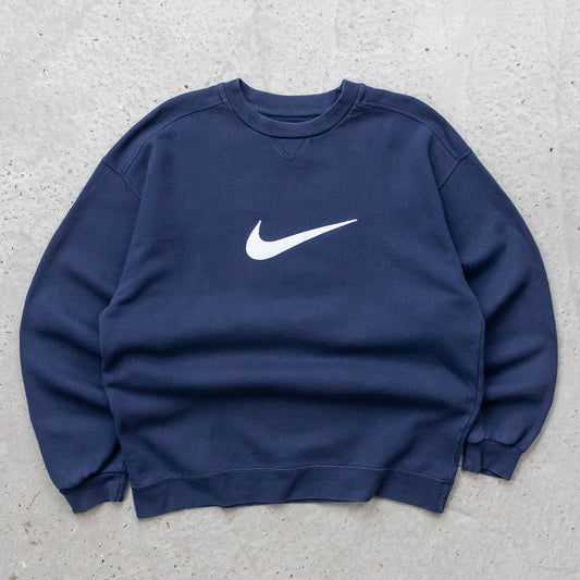 Nike Big Swoosh Embroidered Sweatshirt - 90s (L) - AL Vintage