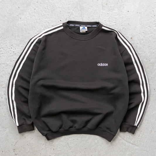 Adidas Spellout 3-Stripe Sweatshirt - 90s (L) - AL Vintage