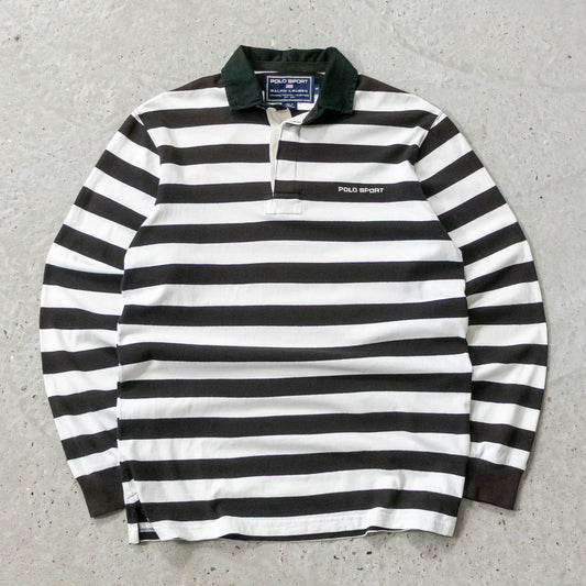 Polo Sport Embroidered Spellout Rugby Shirt - 90s (M)