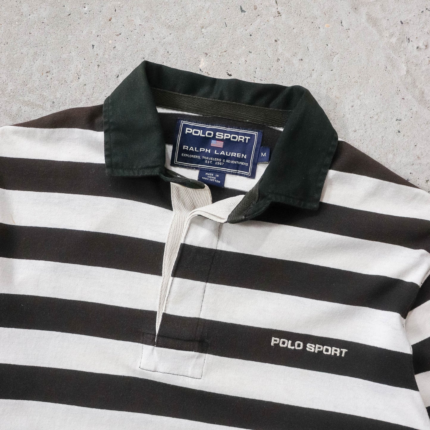 Polo Sport Embroidered Spellout Rugby Shirt - 90s (M)