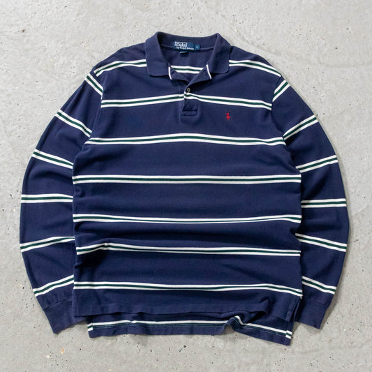 Polo Ralph Lauren Striped Rugby Shirt - 90s (L)