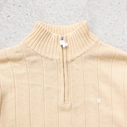 Southpole 1/4 Zip Ribbed Knit Sweater - 2000s (L)