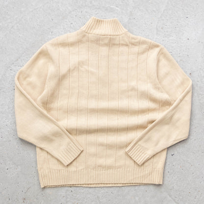 Southpole 1/4 Zip Ribbed Knit Sweater - 2000s (L)