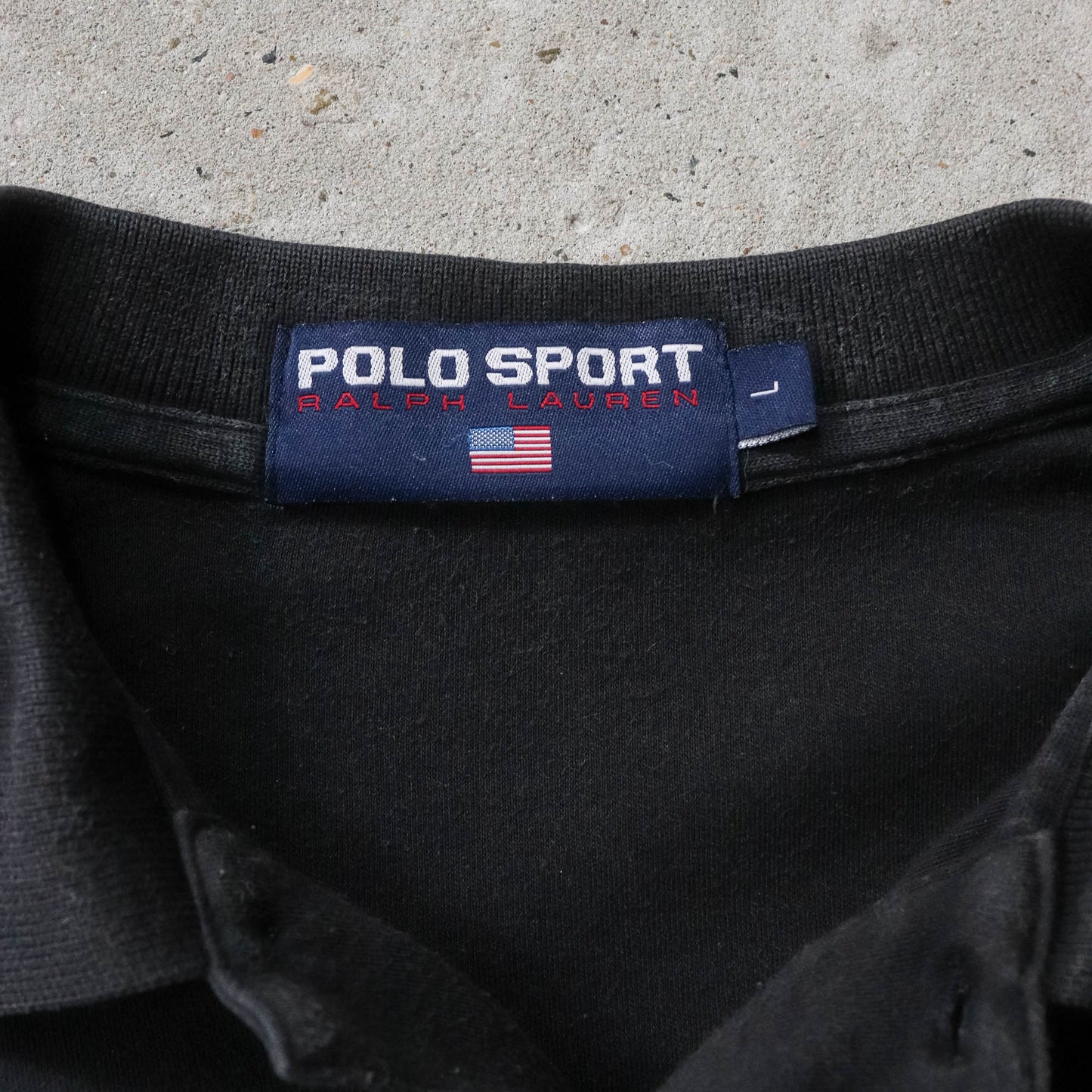 Polo Sport Embroidered Spellout Rugby Jumper - 90s (L)