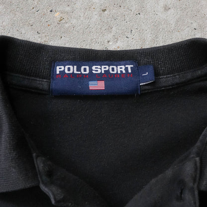 Polo Sport Embroidered Spellout Rugby Jumper - 90s (L)