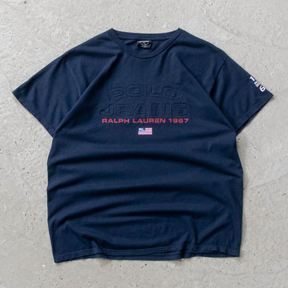 Polo Jeans Co Embossed Spellout Tee - 90s (XL)
