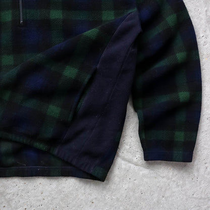 Chaps Ralps Lauren Plaid 1/4 Zip Fleece Pullover - 90s (L)