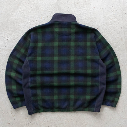 Chaps Ralps Lauren Plaid 1/4 Zip Fleece Pullover - 90s (L)