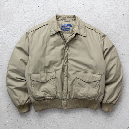 Polo Ralph Lauren A-2 Bomber Puffer Jacket - 80s (M)