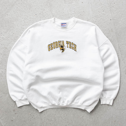 Georgia Tech Yellow Jackets Embroidered Sweatshirt - 90s (XL) - AL Vintage