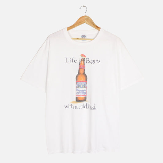 Vintage Life Begins With A Budweiser Tee - XL