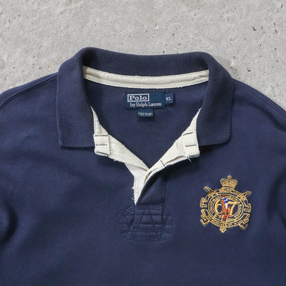 Polo Ralph Lauren Embroidered Crest Rugby Shirt - 2000s (XL)
