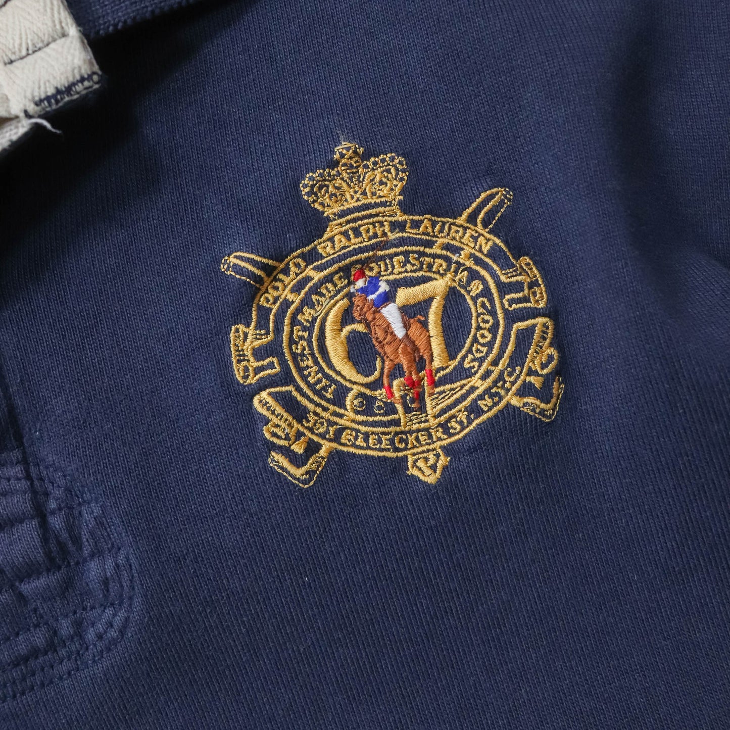 Polo Ralph Lauren Embroidered Crest Rugby Shirt - 2000s (XL)