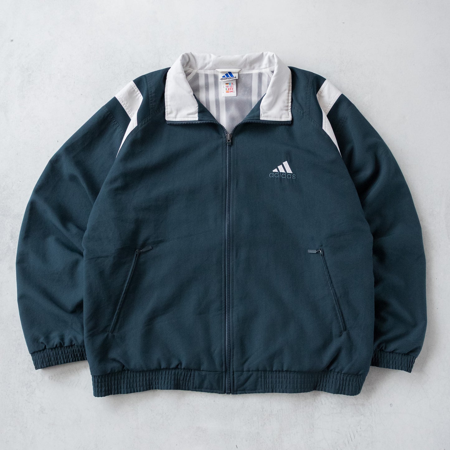 Vintage 90s Adidas 3-Stripe Windbreaker Jacket - M