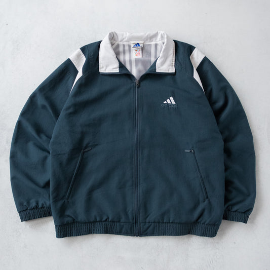 Vintage 90s Adidas 3-Stripe Windbreaker Jacket - M