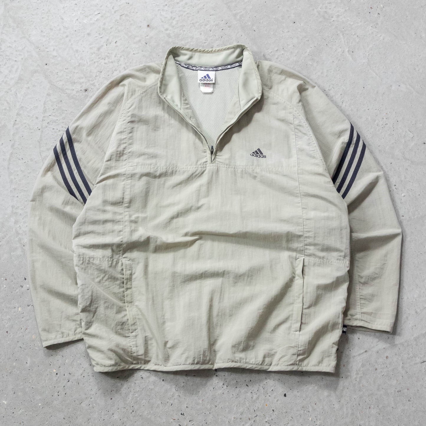 Adidas 3-Stripe 1/4 Zip Windbreaker Jacket - 90s (XL)