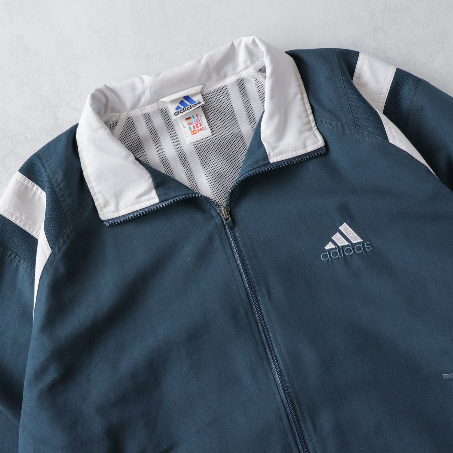 Vintage 90s Adidas 3-Stripe Windbreaker Jacket - M