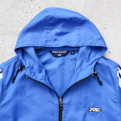 Polo Sport Spellout Hooded Windbreaker Jacket - 90s (M)