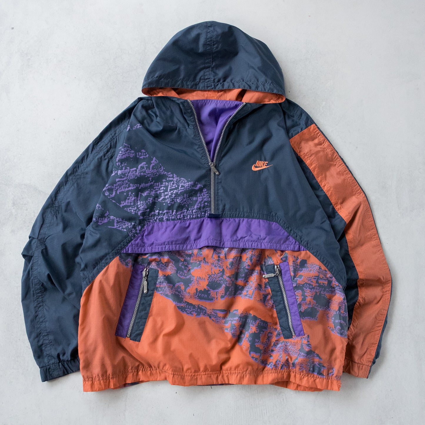 Vintage 80s Nike Abstract 1/4 Zip Anorak Jacket - L