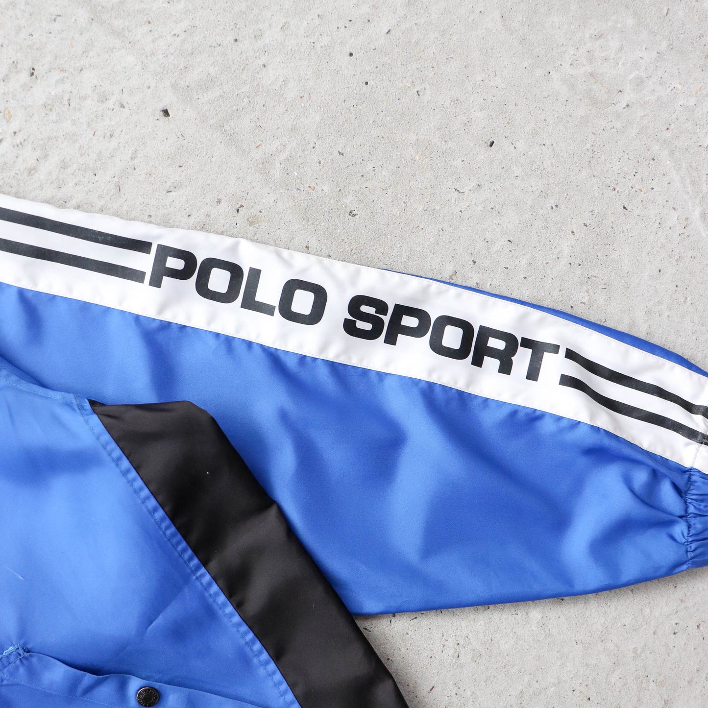 Polo Sport Spellout Hooded Windbreaker Jacket - 90s (M)