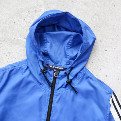 Polo Sport Spellout Hooded Windbreaker Jacket - 90s (M)