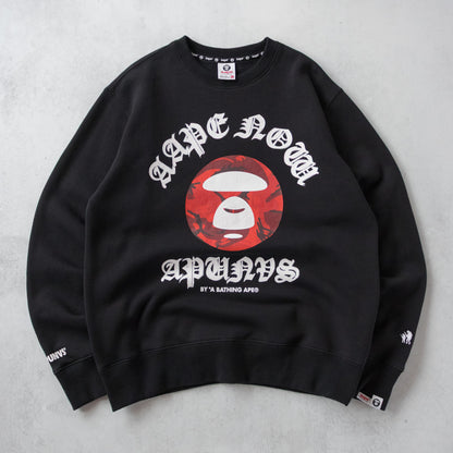 AAPE x Bathing Ape Red Camo Sweatshirt - XL