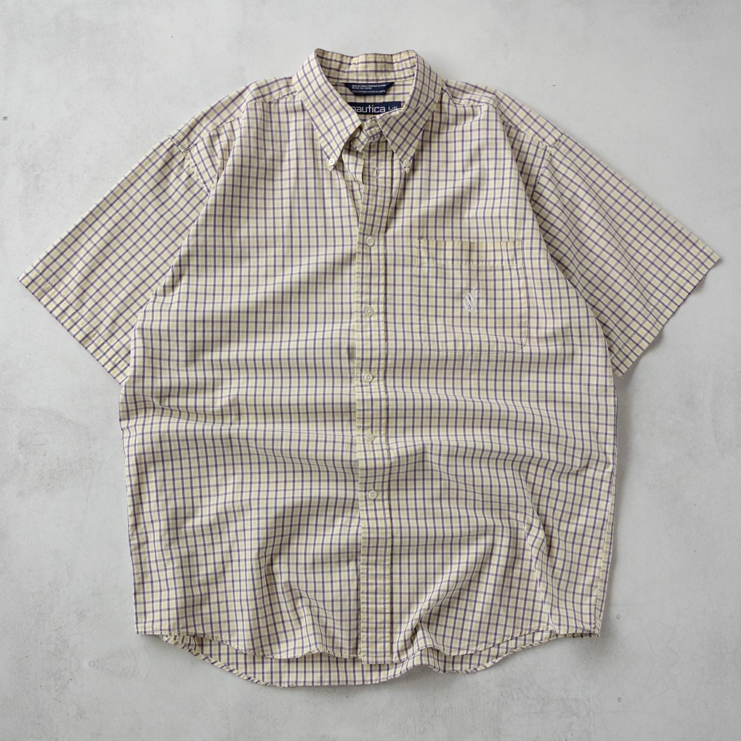 Vintage 90s Nautica Plaid Button-Up Shirt - L