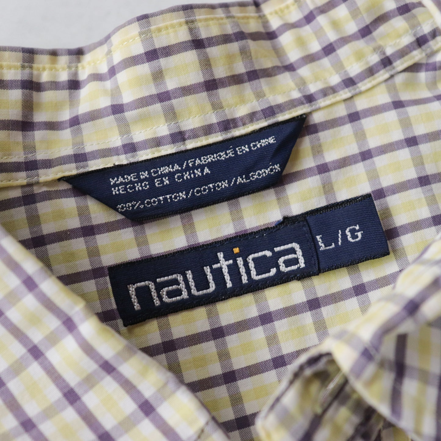 Vintage 90s Nautica Plaid Button-Up Shirt - L