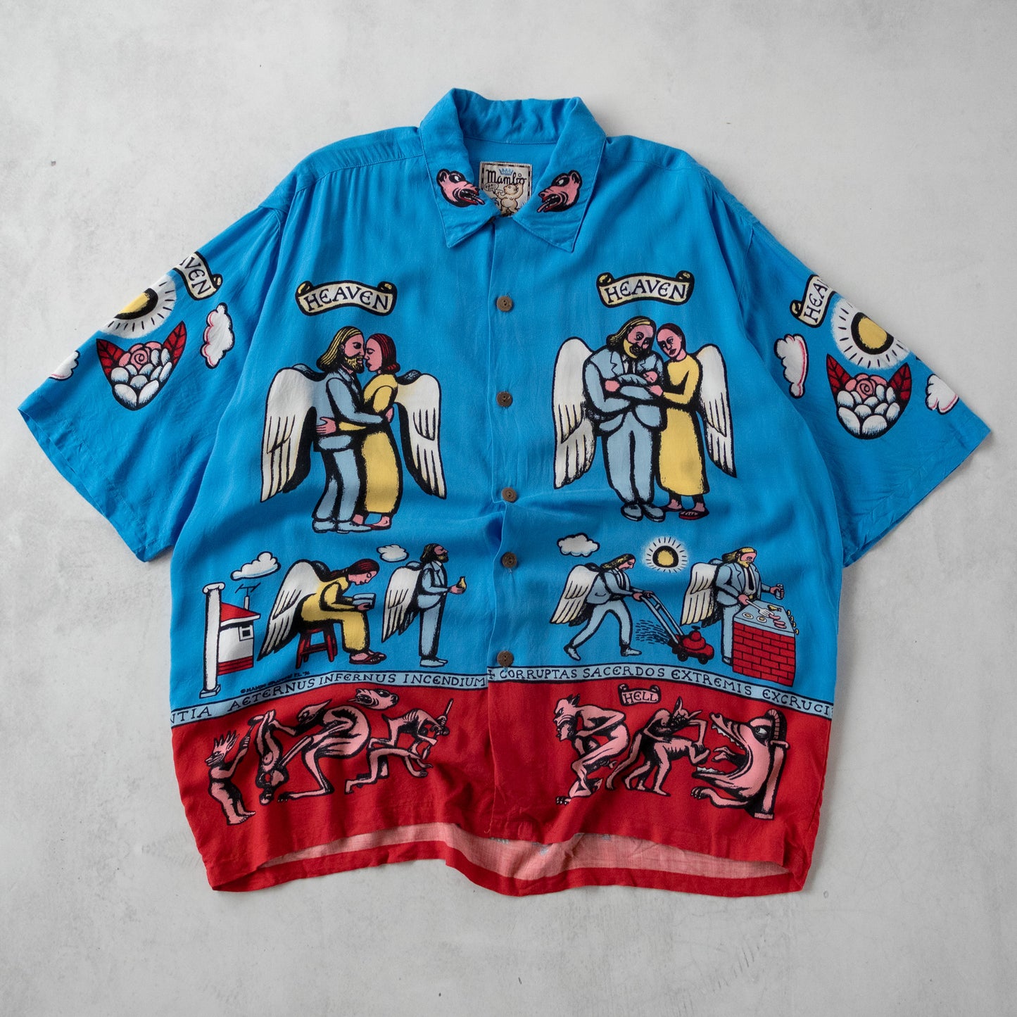 Vintage 90s Mambo Theology Heaven & Hell Loud Shirt - XL