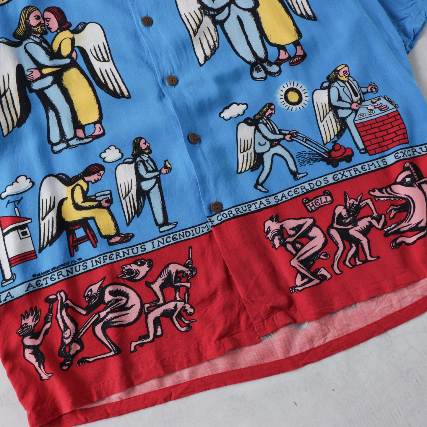 Vintage 90s Mambo Theology Heaven & Hell Loud Shirt - XL