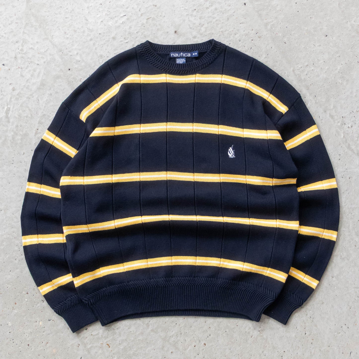 Nautica Striped Knit Sweater - 90s (M) - AL Vintage