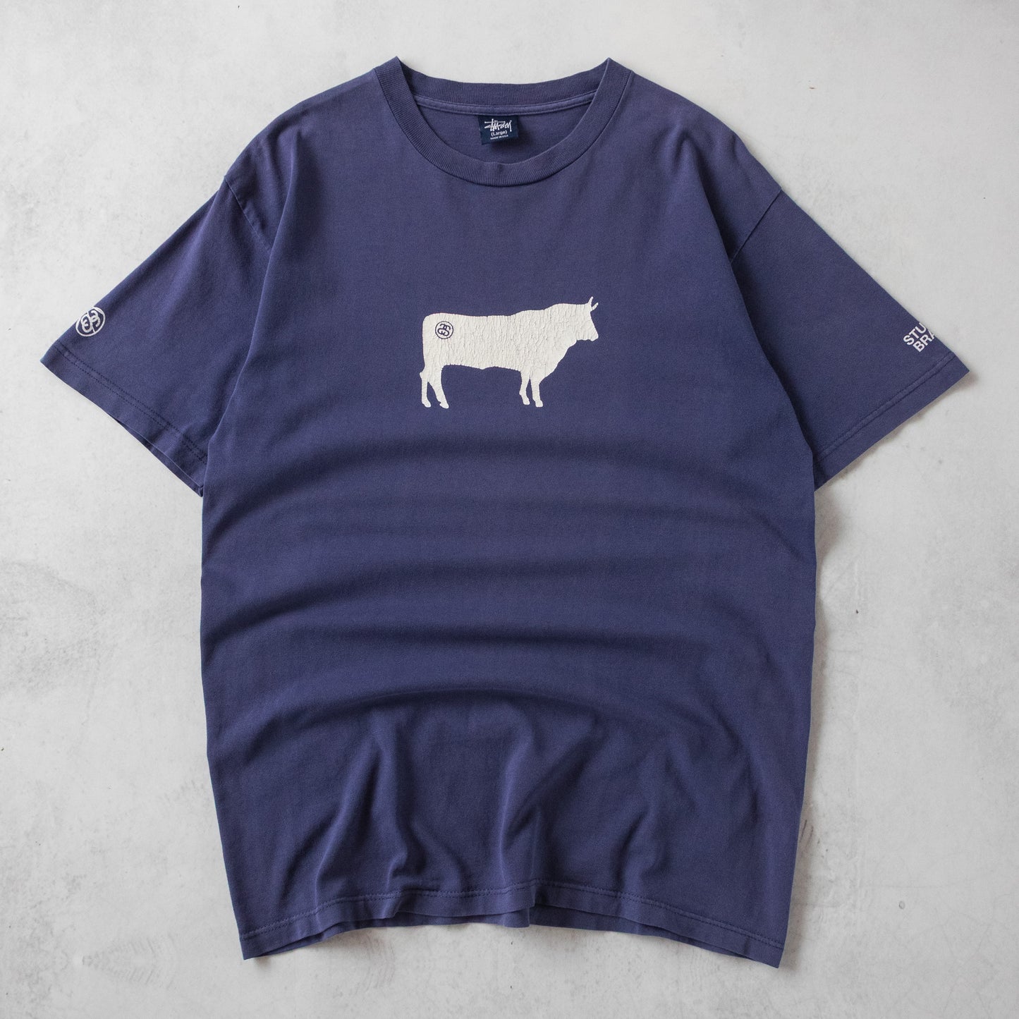 Vintage 90s Stussy Cow Brand Tee - L
