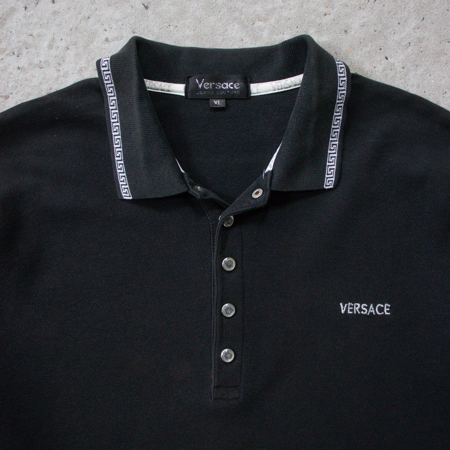 Versace Embroidered Polo Shirt - 90s (XL) - AL Vintage
