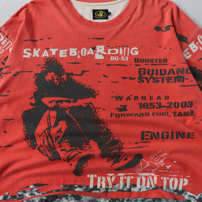 Vintage 90s Body Glove Skateboarding AOP Tee - L