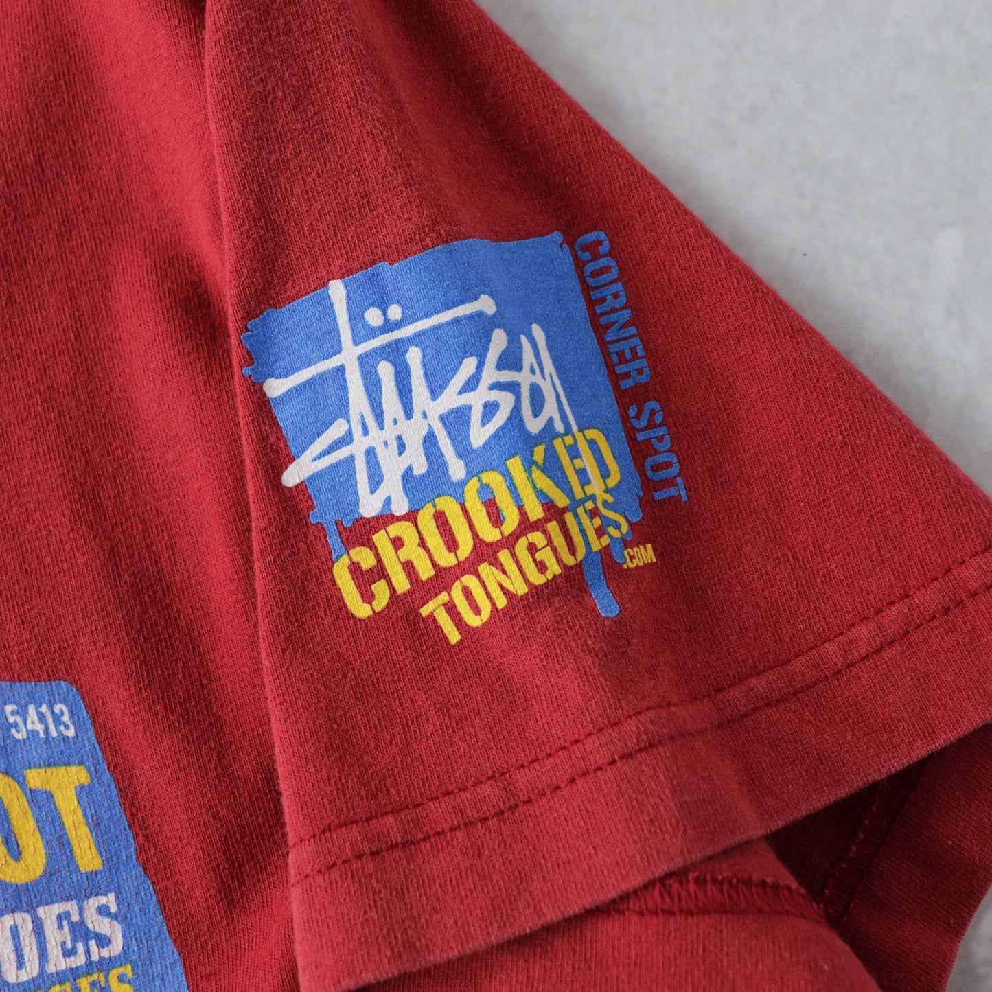 Vintage 2000s Stussy x Crooked Tongues Tee - M