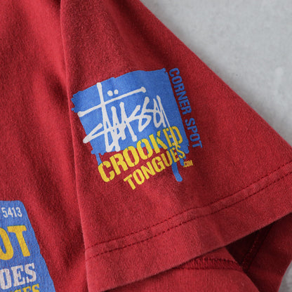 Vintage 2000s Stussy x Crooked Tongues Tee - M